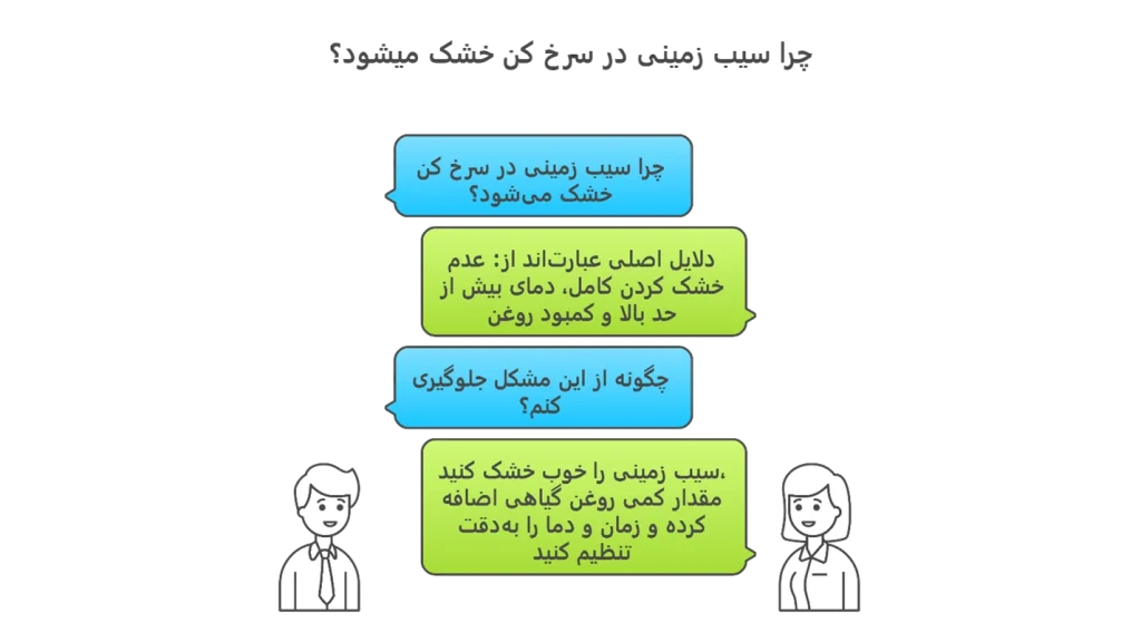 چرا سیب زمینی در سرخ کن خشک می‌شود؟