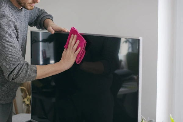 تميز كردن شيشه تلويزيون ال اي دي